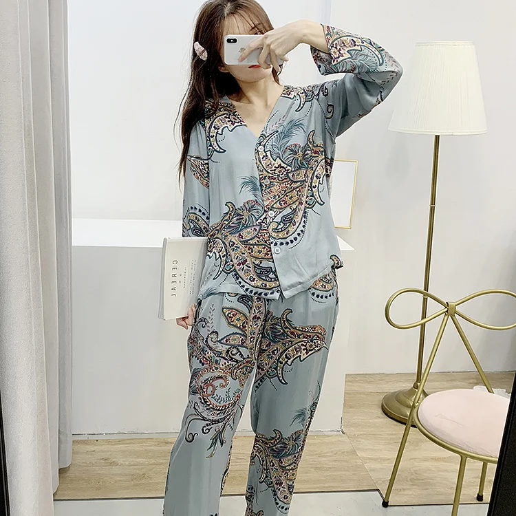 Women's New trends long-sleeved Pajamas printing Home Clothing suits