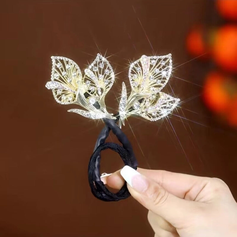 Women’s Minimalist Peacock Feather Flower Alloy Plating Inlay Rhinestones Hair Band