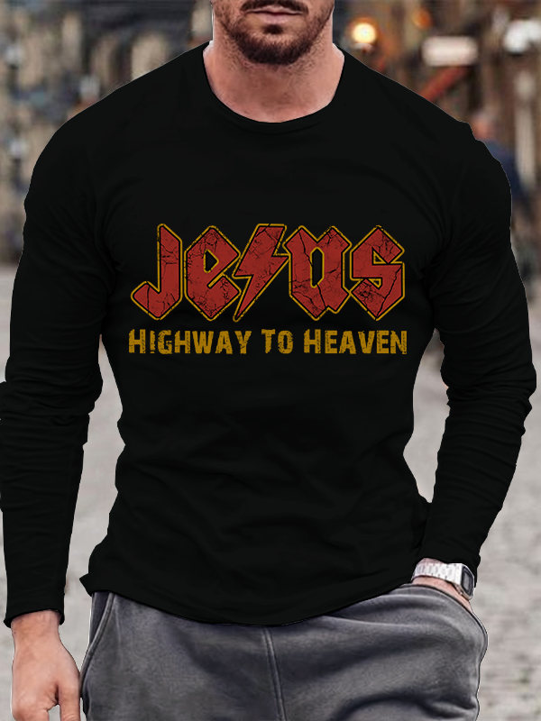 Jesus Highway to Heaven Long Sleeve T-shirt