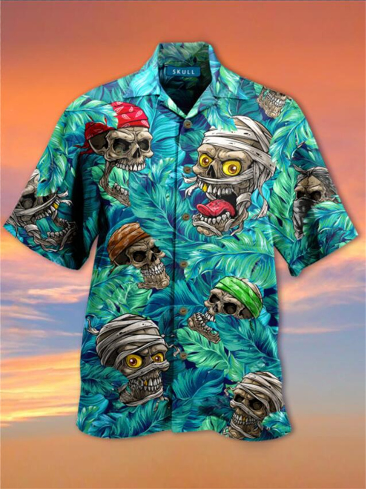 Men's Shirt Summer Hawaiian Shirt Graphic Prints Hippie Bus Turndown Light Yellow Blue-Green Black Light Green Purple Casual Hawaiian Short Sleeve Button-Down Print Clothing Apparel Tropical Fashion
