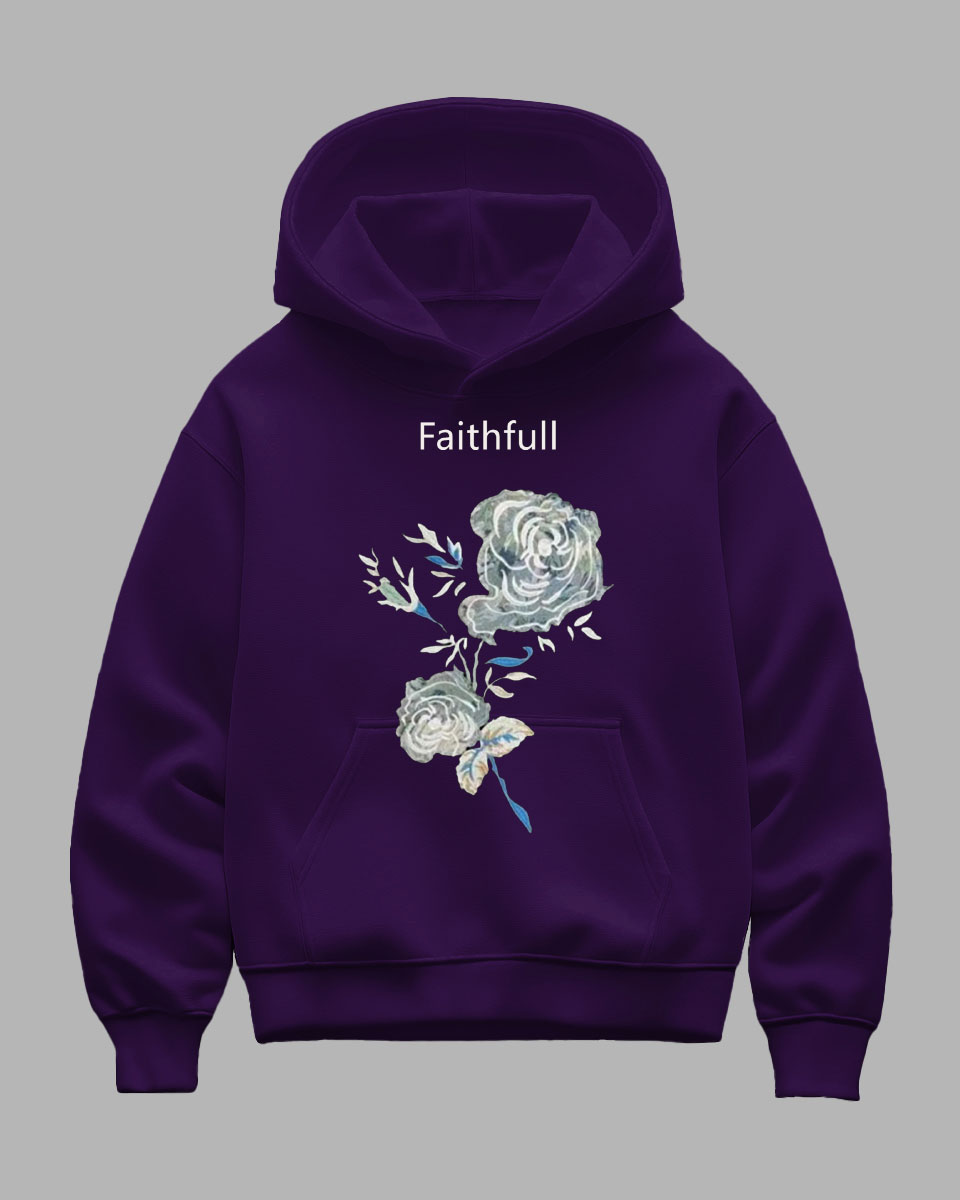 Big Guy's "Faithfull" Rose Printed Hoodie