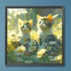 >SALE<5D DIY Full Round Drill Diamond Painting Flower and Cat Home Decoration 30x30cm