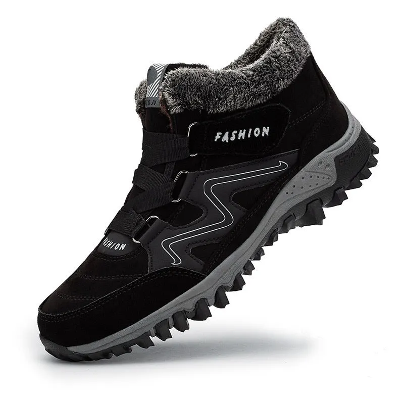 Lucyever New Waterproof Snow Boots Women Winter 2021 Hook Loop Warm Thick Plush Ankle Boots Woman Soft Non-slip Hiking Shoes