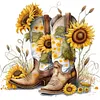 Sunflowers And Boots-11CT Stamped Cross Stitch 40*40cm/15.75*15.75in tapestrymarket