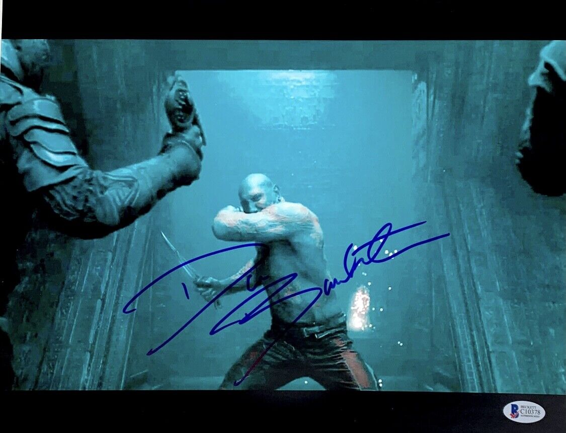 Dave Bautista Signed 11x14 Photo Poster painting Beckett C10378 Guardians of Galaxy Drax Marvel