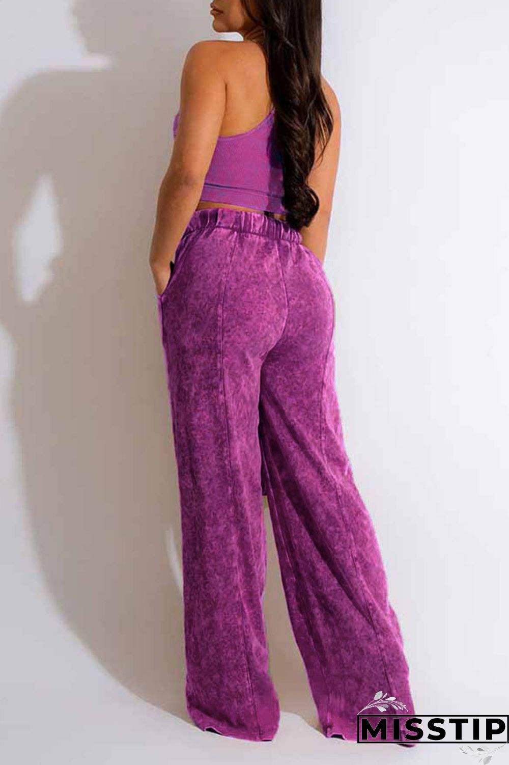 Blue Casual Solid Patchwork O Neck Sleeveless Two Pieces