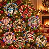 4PCS DIY Christmas Pearl Diamond Painting Acrylic Ornaments with Lights, Pearl & Special Shaped Diamond Wreath Hanging Decorations,Christmas Tree Ornament Kit