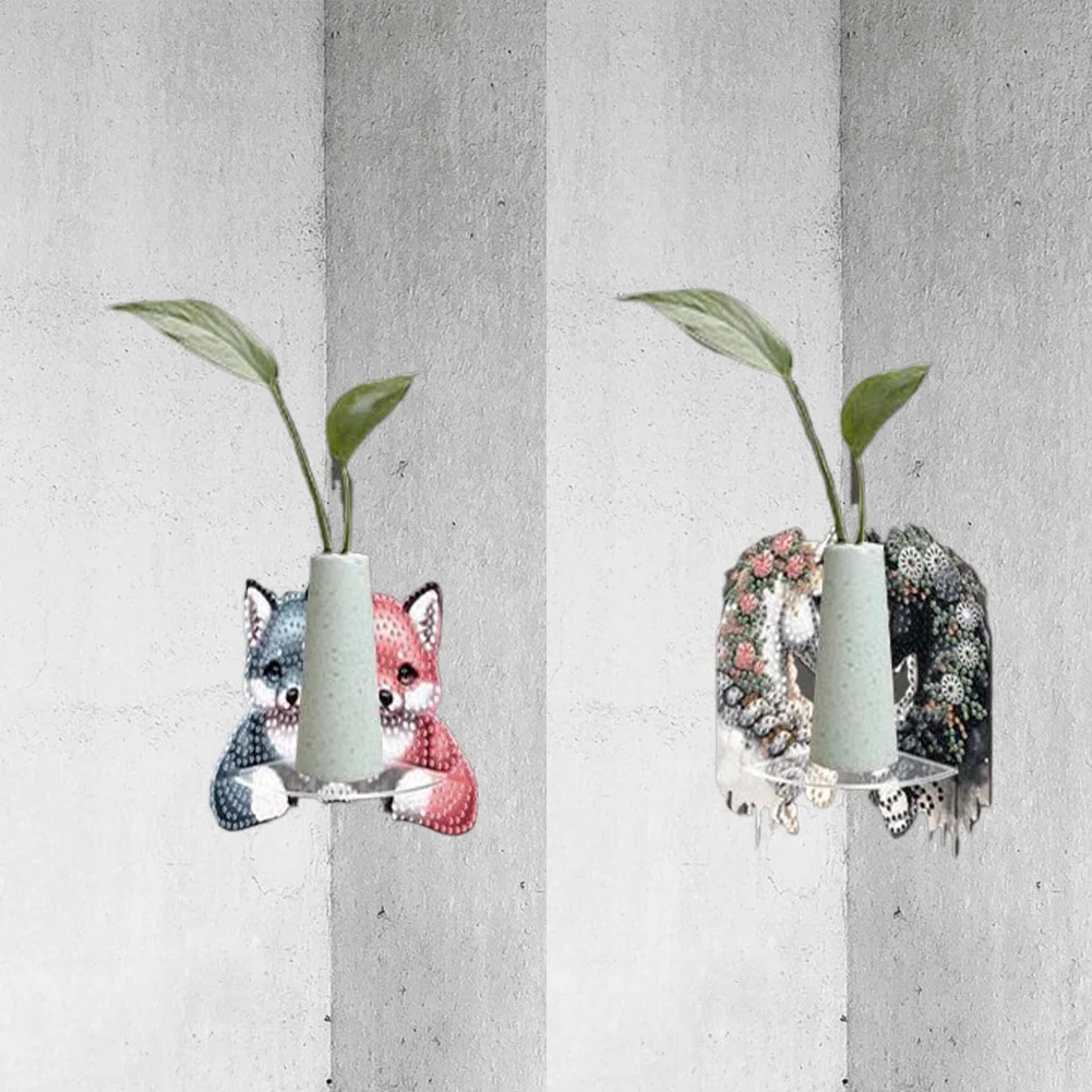 2pcs 2D Flat DIY Diamond Art Pendant DIY Home Decor Hanging Charm Decor (Horse)