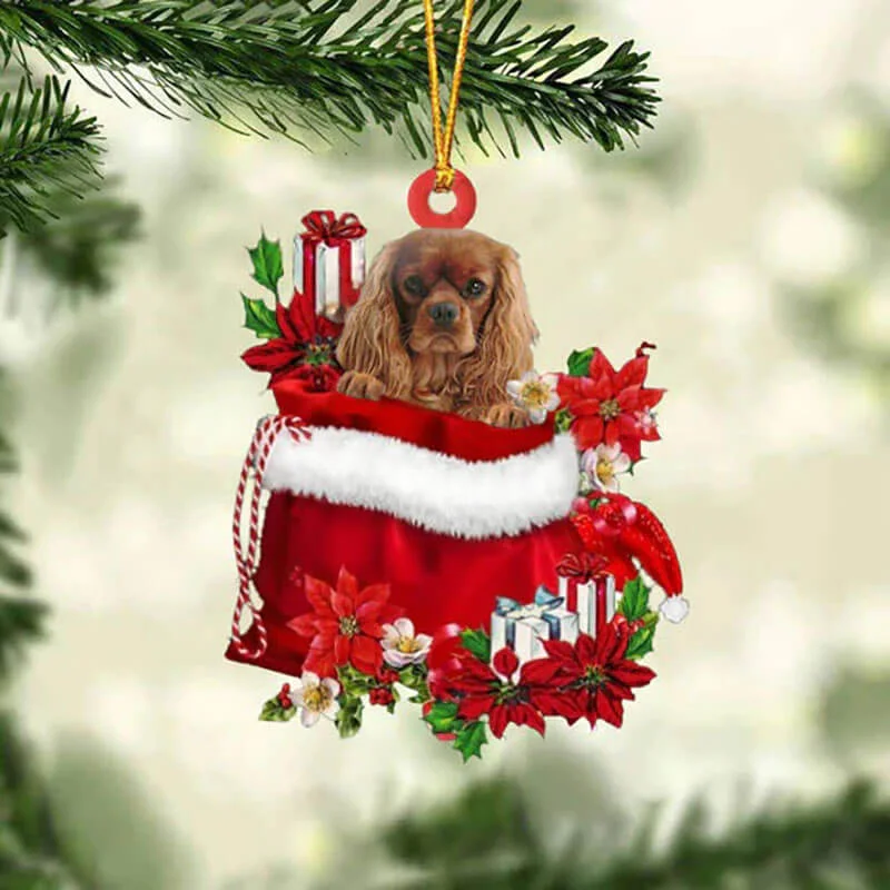 VigorDaily Cavalier King Charles Spaniel In Gift Bag Christmas Ornament GB001