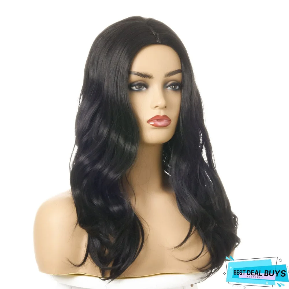 Popular Wig Chemical Fiber Headgear Split Black Curly Hair
