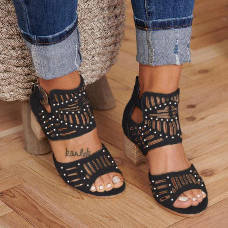 Women Cut-out Casual Sandals