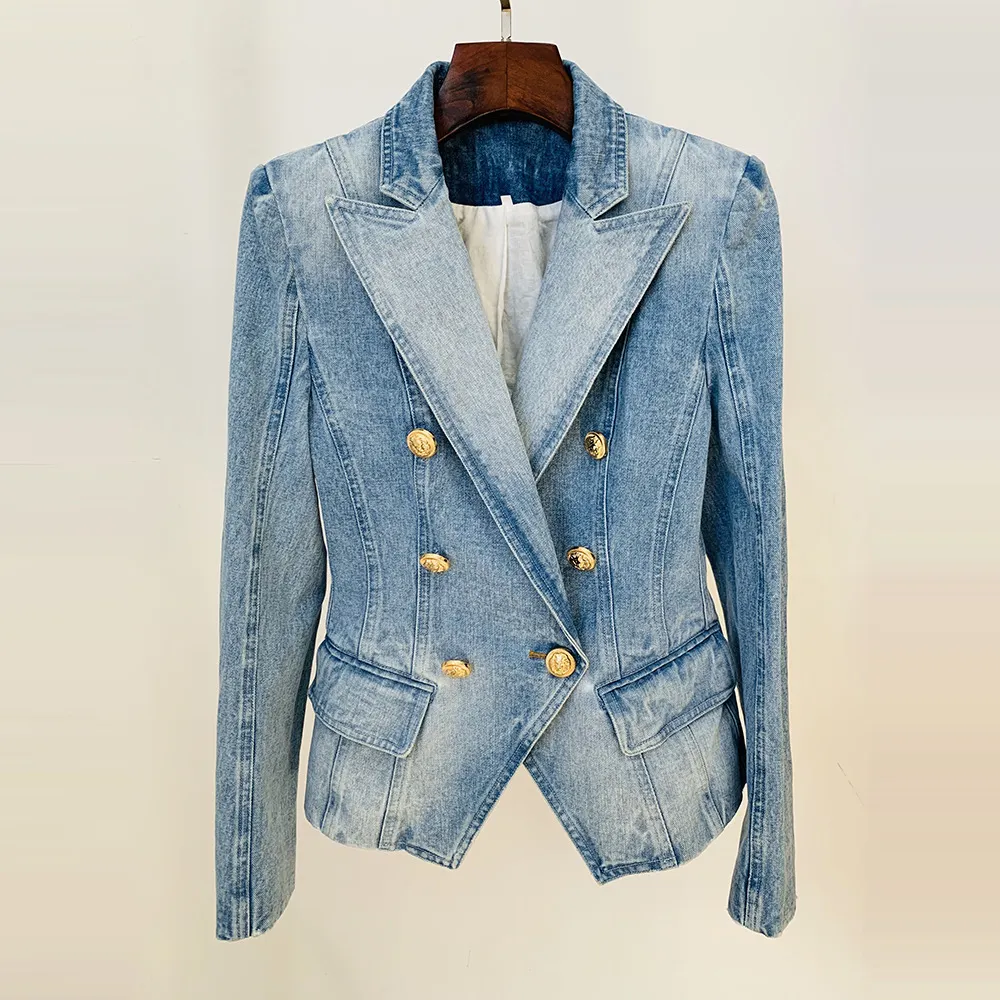 Nigikala Nigikala Star New Body Repair Double Buckle Lion Buckle Denim Suit Jacket