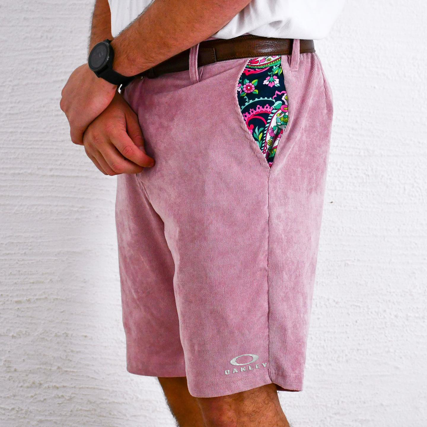 Men's Corduroy Embroidered Logo Patch Shorts