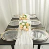 10 Pack | 10" Clear / Gold Scalloped Rim Plastic Dinner Plates, Large Disposable Party Plates