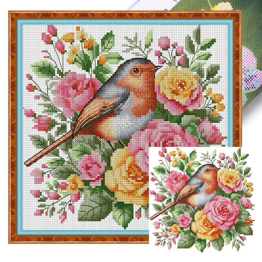 Knowledge Birds Partial 14CT Pre-stamped Canvas(27*26cm) Cross Stitch(backstitch)