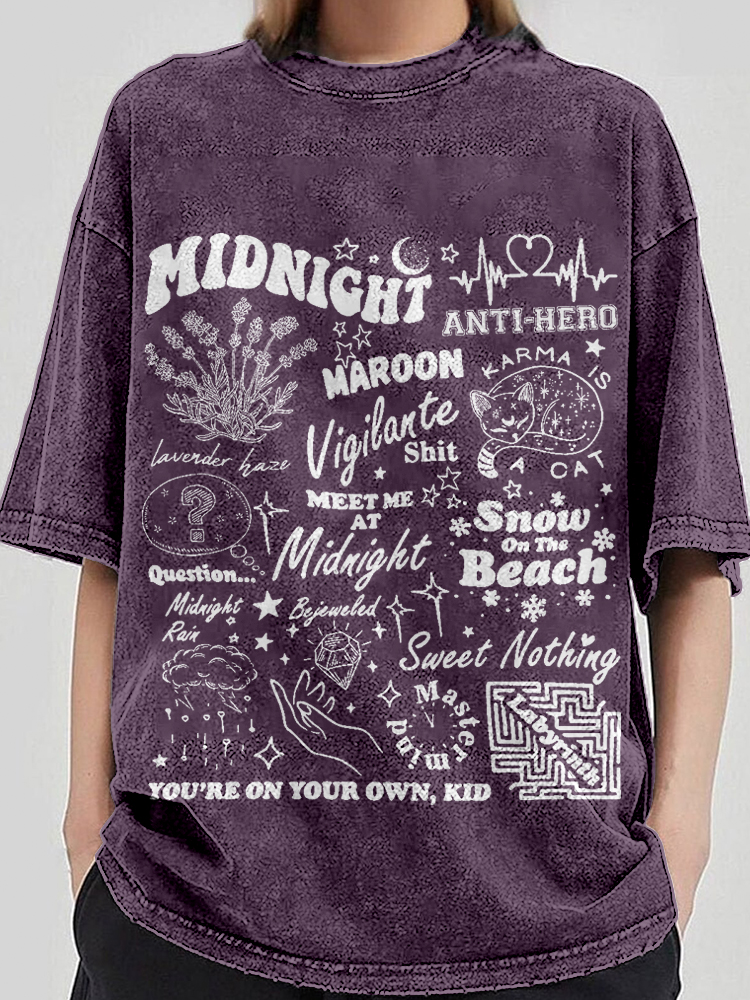 TS Midnights Inspired Graphic Vintage Washed T Shirt