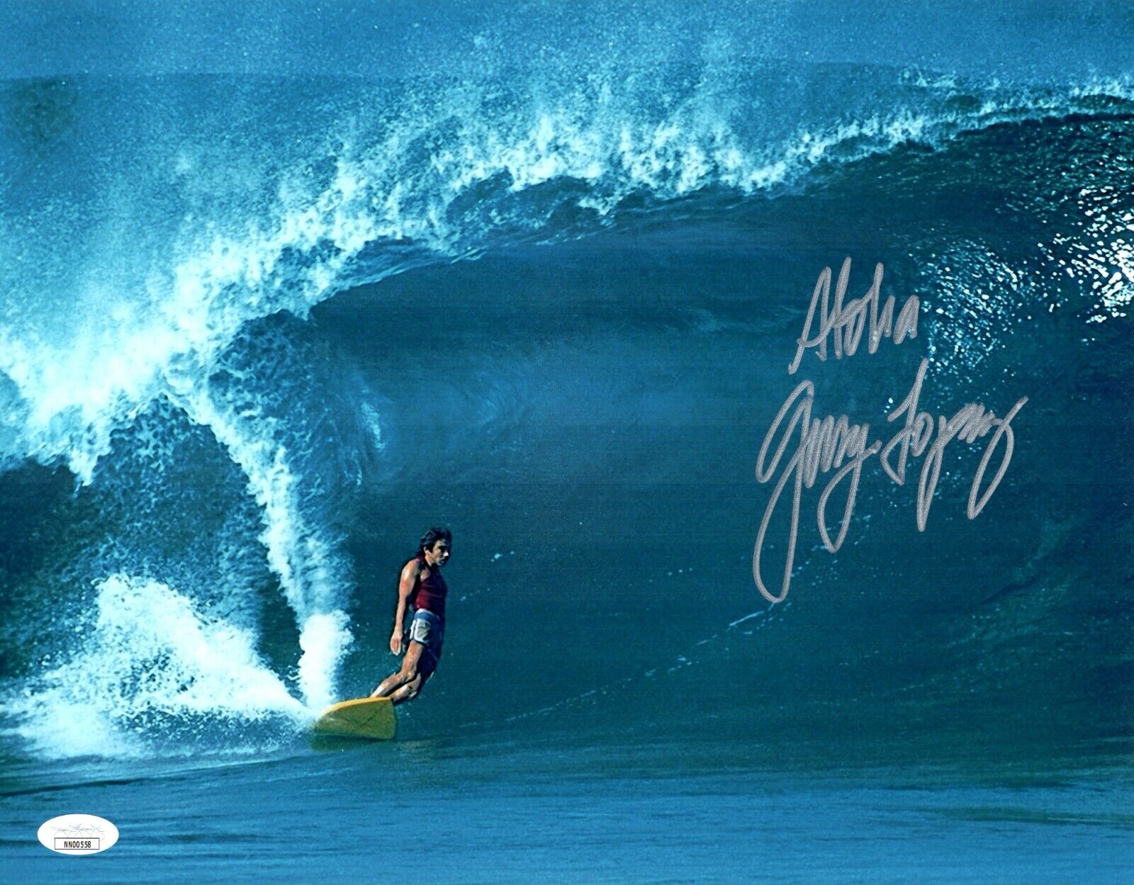 GERRY LOPEZ Signed MR. PIPELINE Surfing Legend 11x14 Photo Poster painting Autograph JSA COA