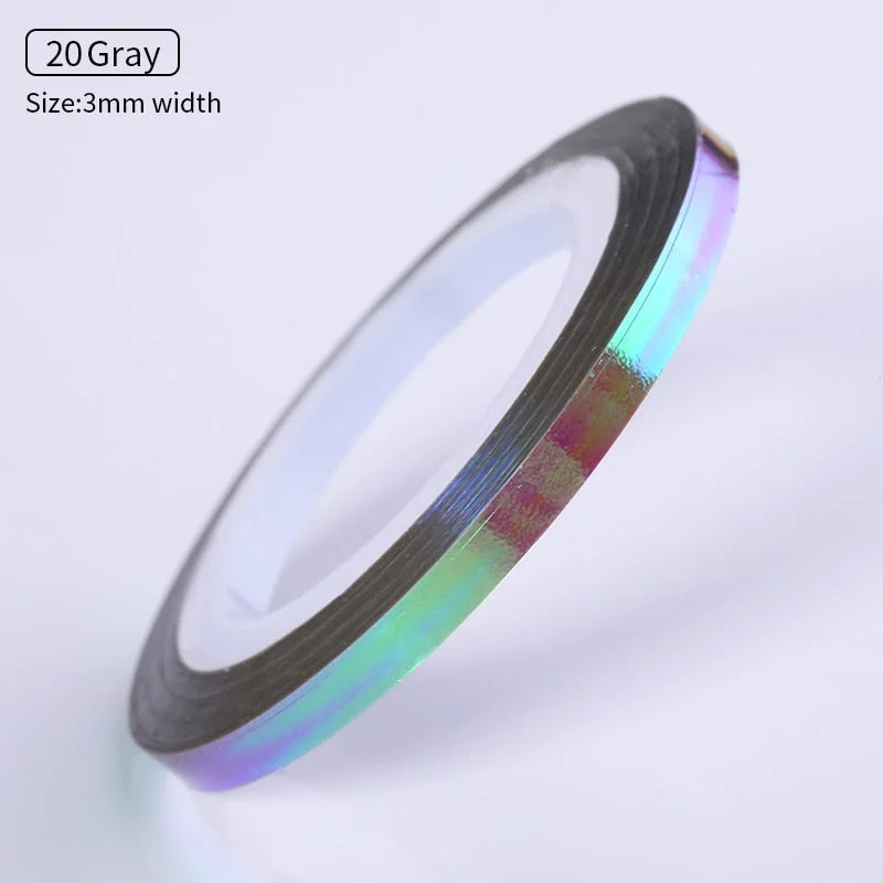 1mm 2mm 6mm Matte Glitter Nail Striping Tape Line Rainbow Multi Color Styling Tool Sticker Decal  DIY Decoration-Nail Inspo