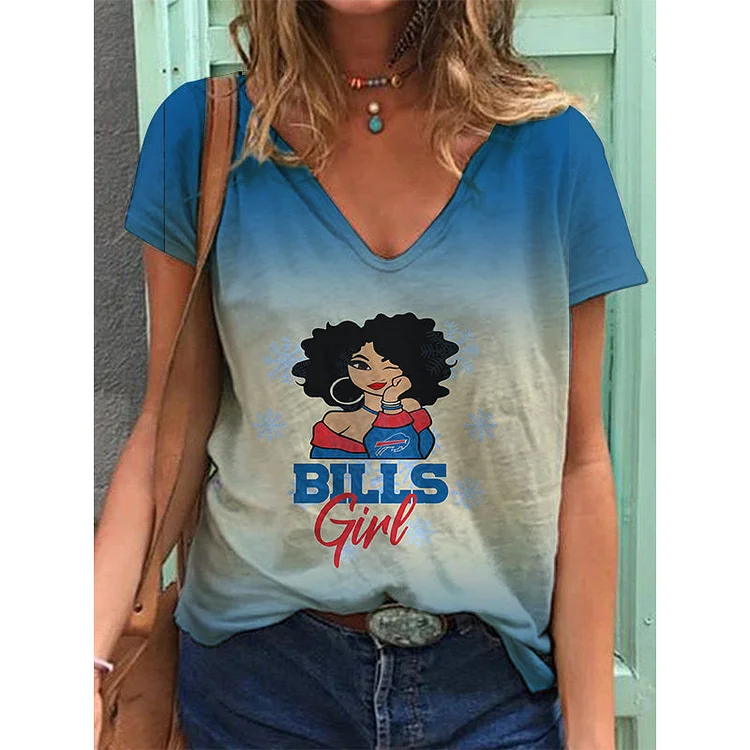 Buffalo Bills Lightweight Short Sleeve V-Neck T-Shirt