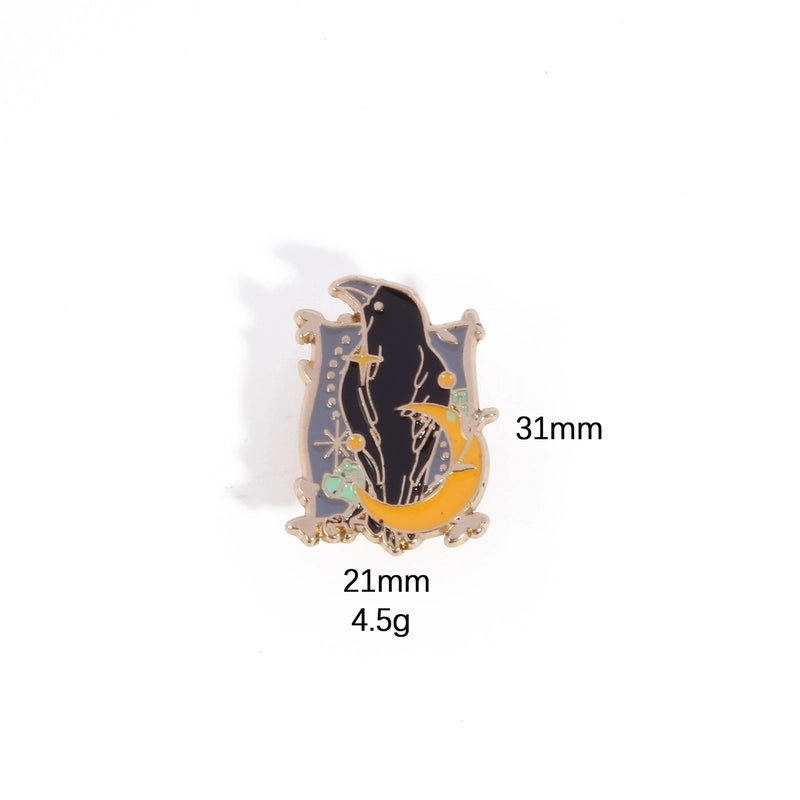 Retro IG Style Pin Crow Flower Alloy Unisex Brooches