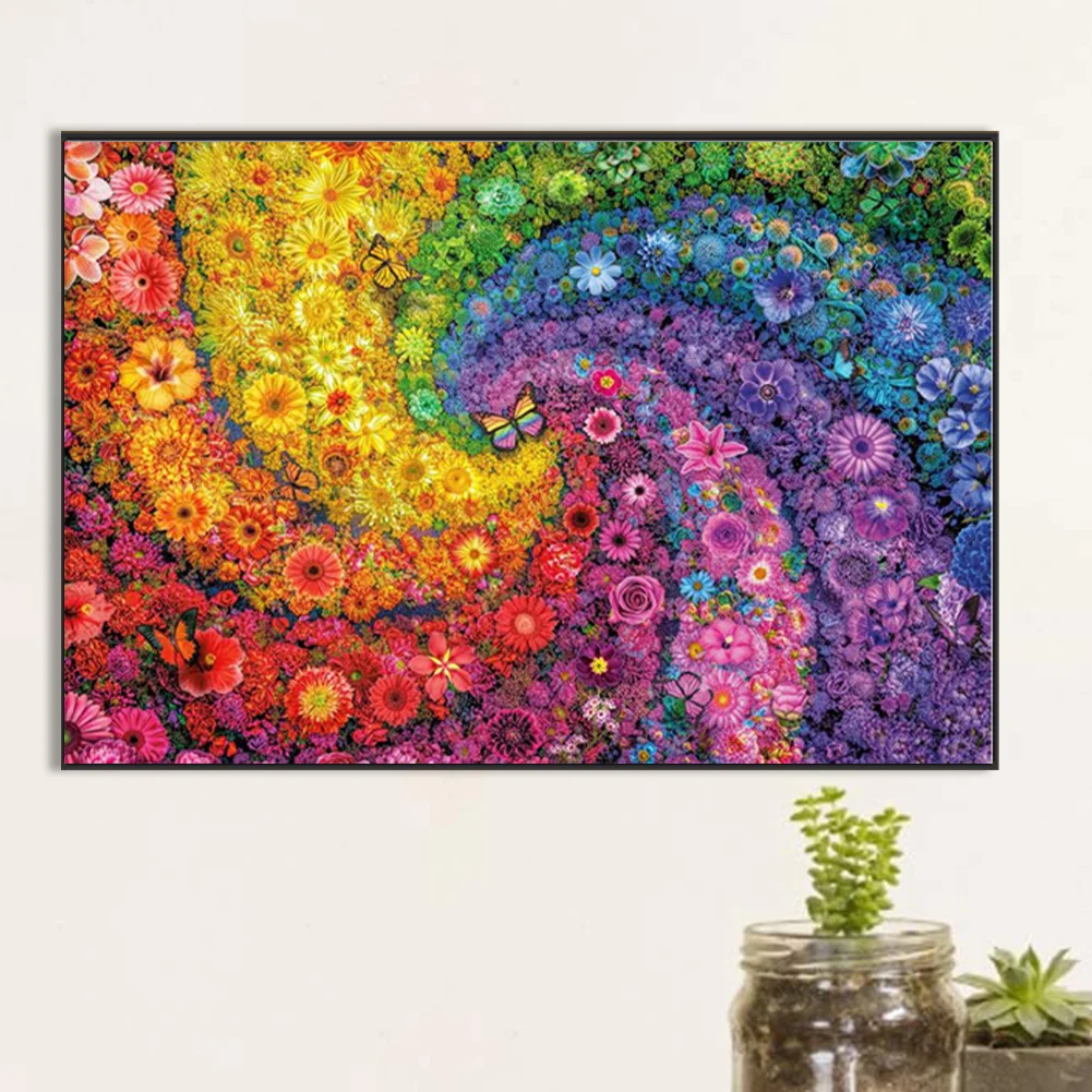 Partial AB Diamond Painting - Full Round Drill - Flower(Canvas|70*50cm)
