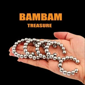 pornhint Pornhint Metal Cock Ring, 2/4/6/ Full Beads Optional, Penis Restrain, BDSM CBT Party Toys, Cock In A Cage, Mature