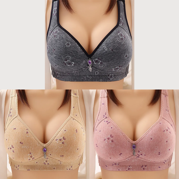 🔥Hot sale🎉Plus Size Soft And Comfortable Bra  Wire Free(3pcs--Last day 70% OFF) 