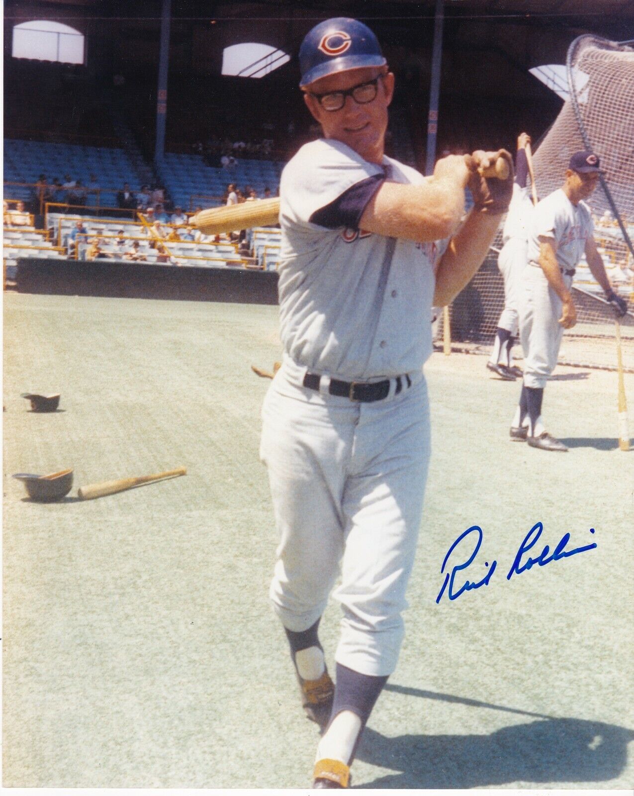 RICH ROLLINS CLEVELAND INDIANS ACTION SIGNED 8x10