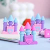 20PCS Adorable Princess Castle Pink Purple Erasers for Kids Student Office Exam Stationery Gift