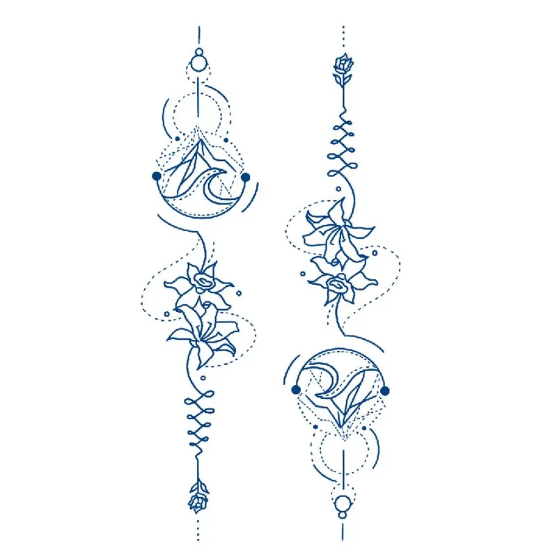 Juice Lasting Ink Tattoo Body Art Waterproof Temporary Sticker Snake Musical Note Women Totem Small Paw Rose Arm Fake Tattoos