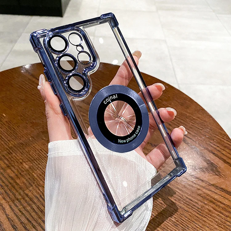 Lens Protection Plating Transparent Magnetic Case For Samsung