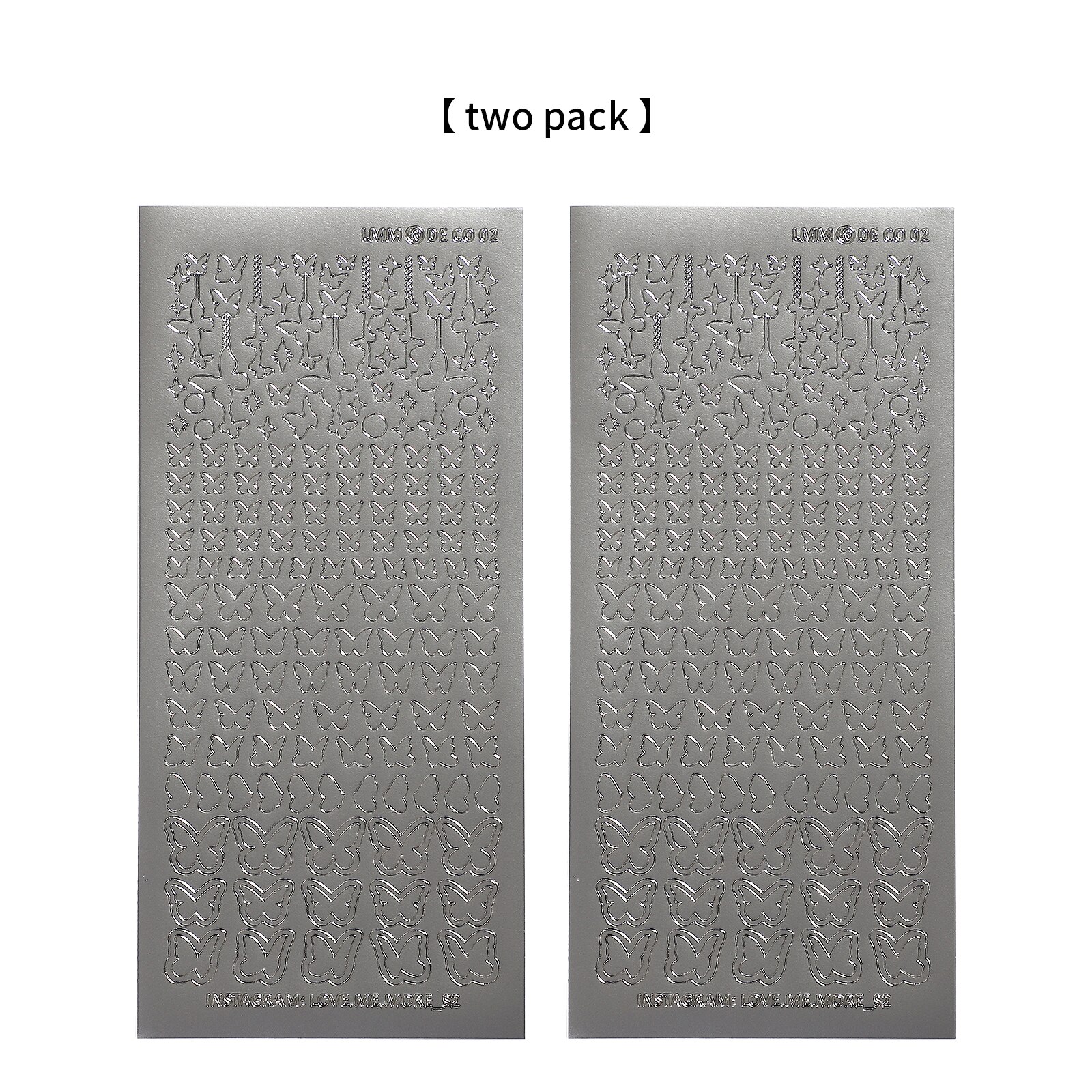 JOURNALSAY 2 Pack/set Bronzing Hot Silver Flower PVC Goo Card Sticker