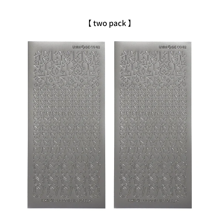 JOURNALSAY 2 Pack/set Bronzing Hot Silver Flower PVC Goo Card Sticker