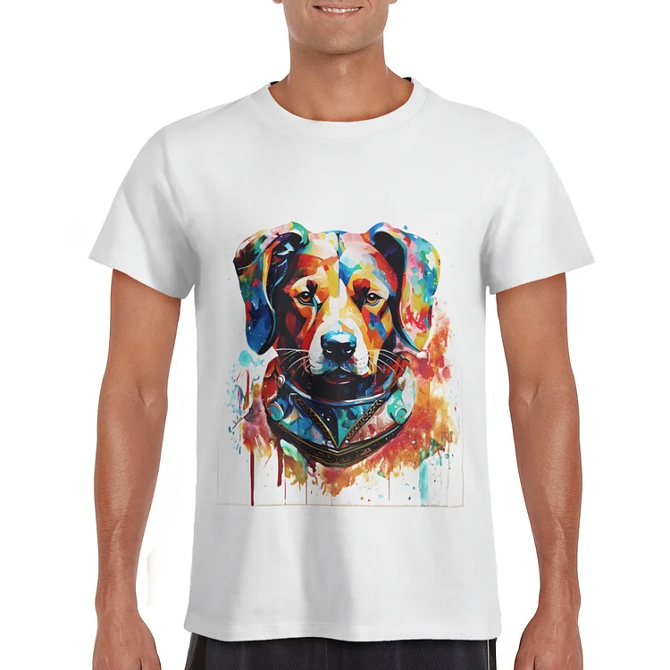 White Shirt Colorful Dog