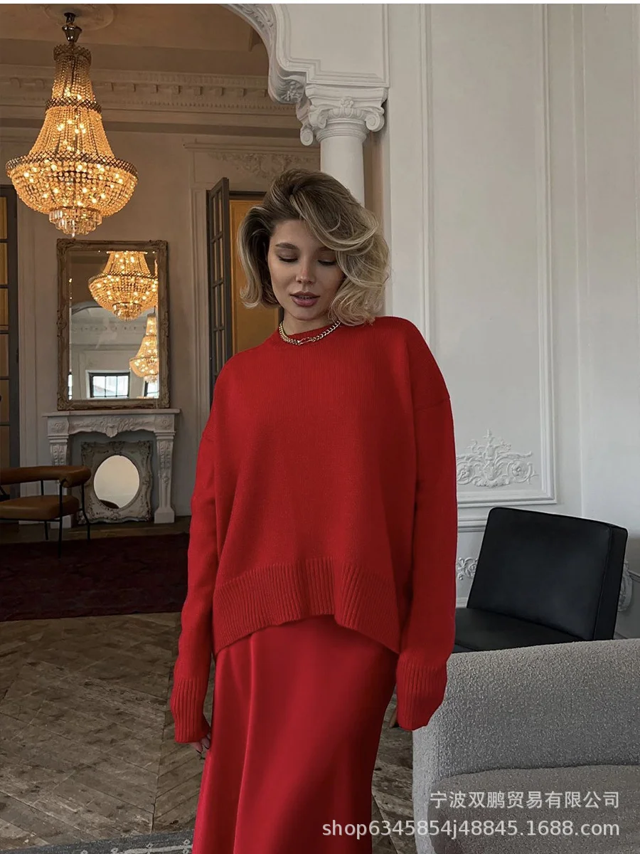 Athvotar Athvotar Sale Of Solid Color Round-Neck Sweater Women 2025 New Soft Knitting Base Top