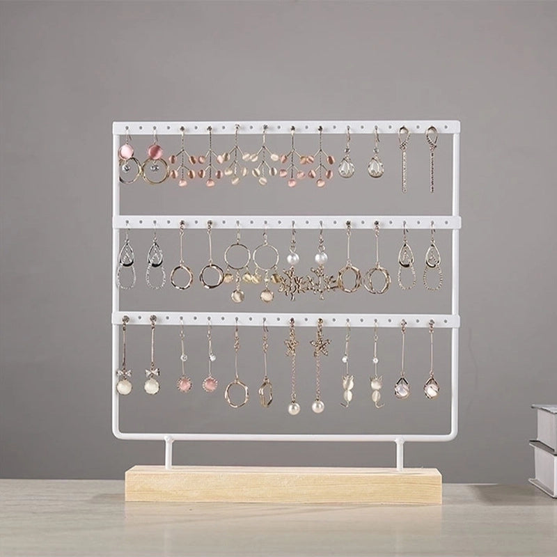 Hot Selling Jewelry Rack Earrings Display Stand Removable Wooden Bottom Earrings Jewelry Earrings Storage Rack