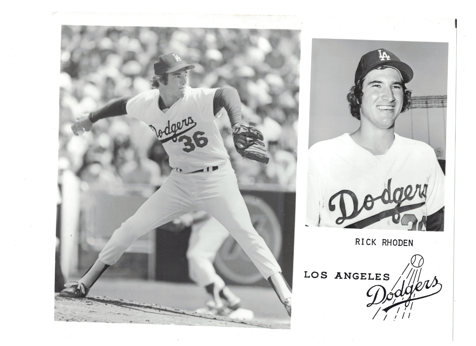 Rick Rhoden Los Angeles Dodgers 8x10 Vintage Team Issue Baseball Photo Poster painting RH3