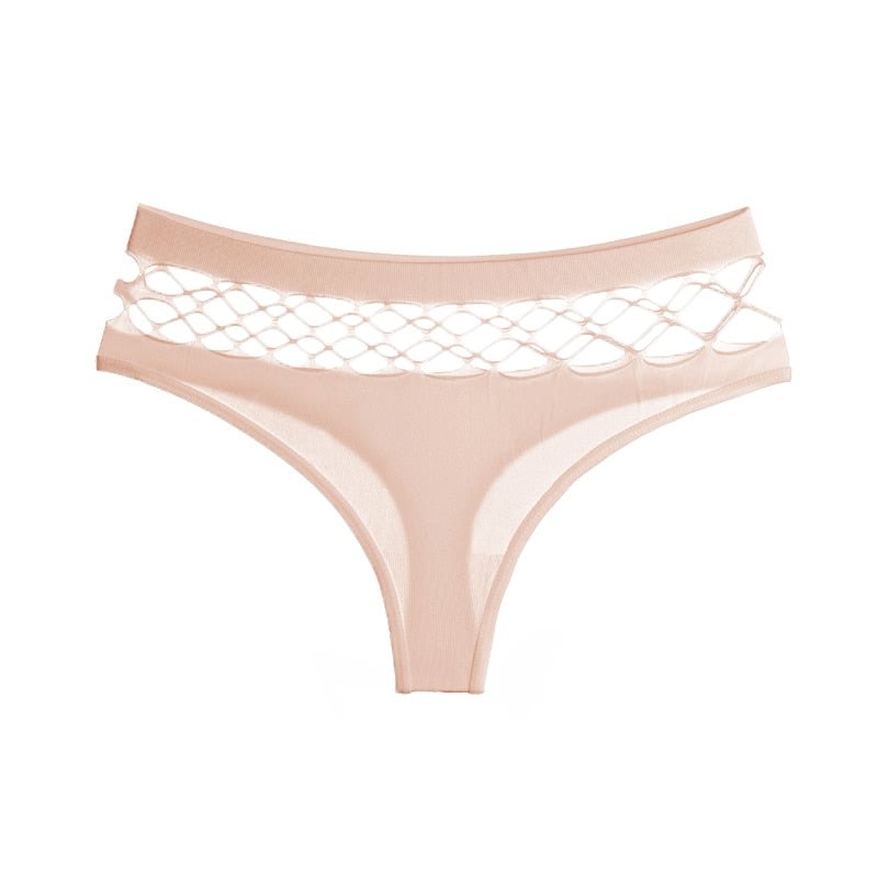 CINOON New Women's Underwear Panties Sexy High Elastic Thong Middle-waist Hollow Out Breathable Comfortable Fashion Lingerie