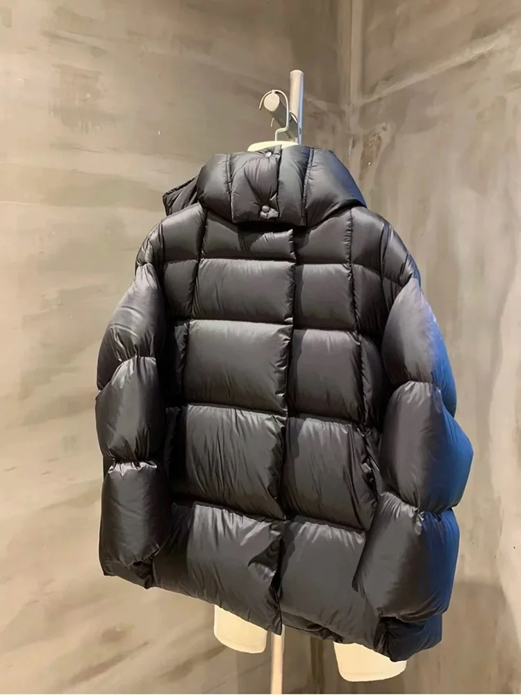 Toloer Advanced Sense Plus 90 White Duck Down Down Jacket Female 2024 Autumn And Winter New Short Hoodie Station Loose Coat Tide-Outfit Ideas