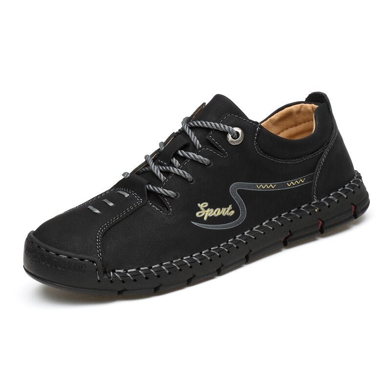 Classic Men Casual Shoes Handmade Leather Men Designer Sneakers Comfortable Breathable Men Flat Shoes Outdoor Men Platform Shoes