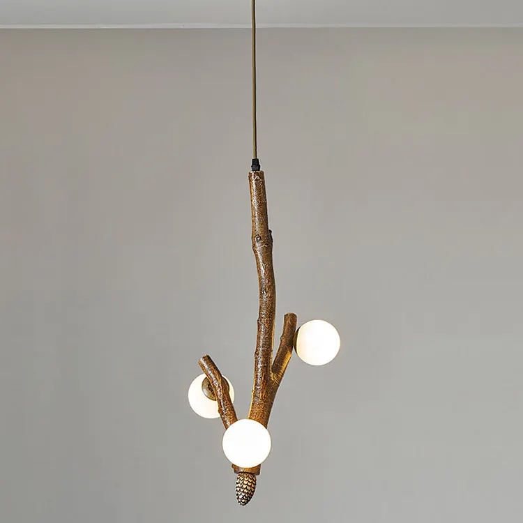 Contemporary Creative Branch Parrot Owl Resin Acrylic 3 - Light Pendant Light For Dining Room