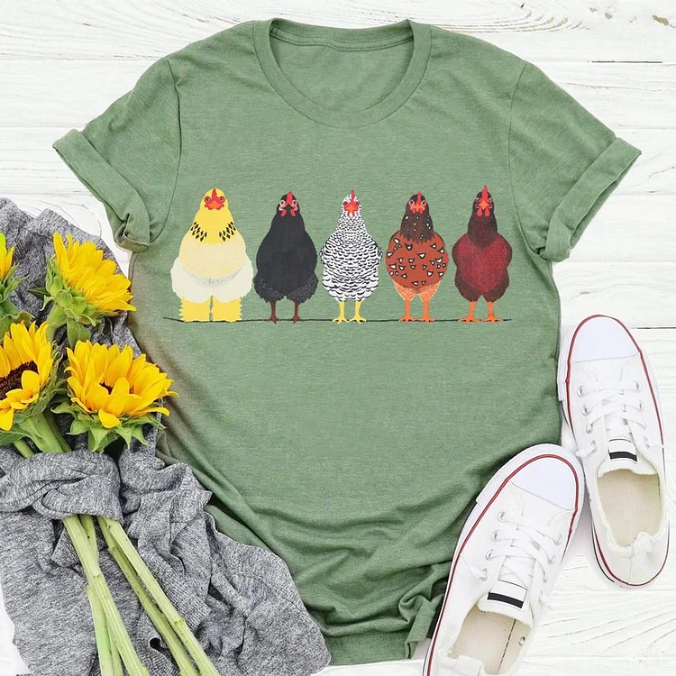 ⚡Bestseller- Chickens village life Retro Tee -03951