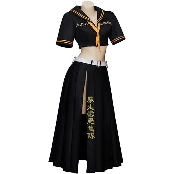Anime Tokyo Cosplay Revengers Costume JK Dress Girls Black Uniform Outfits
