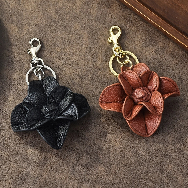 Streetwear Flower Pu Leather Alloy Women’s Bag Pendant Keychain