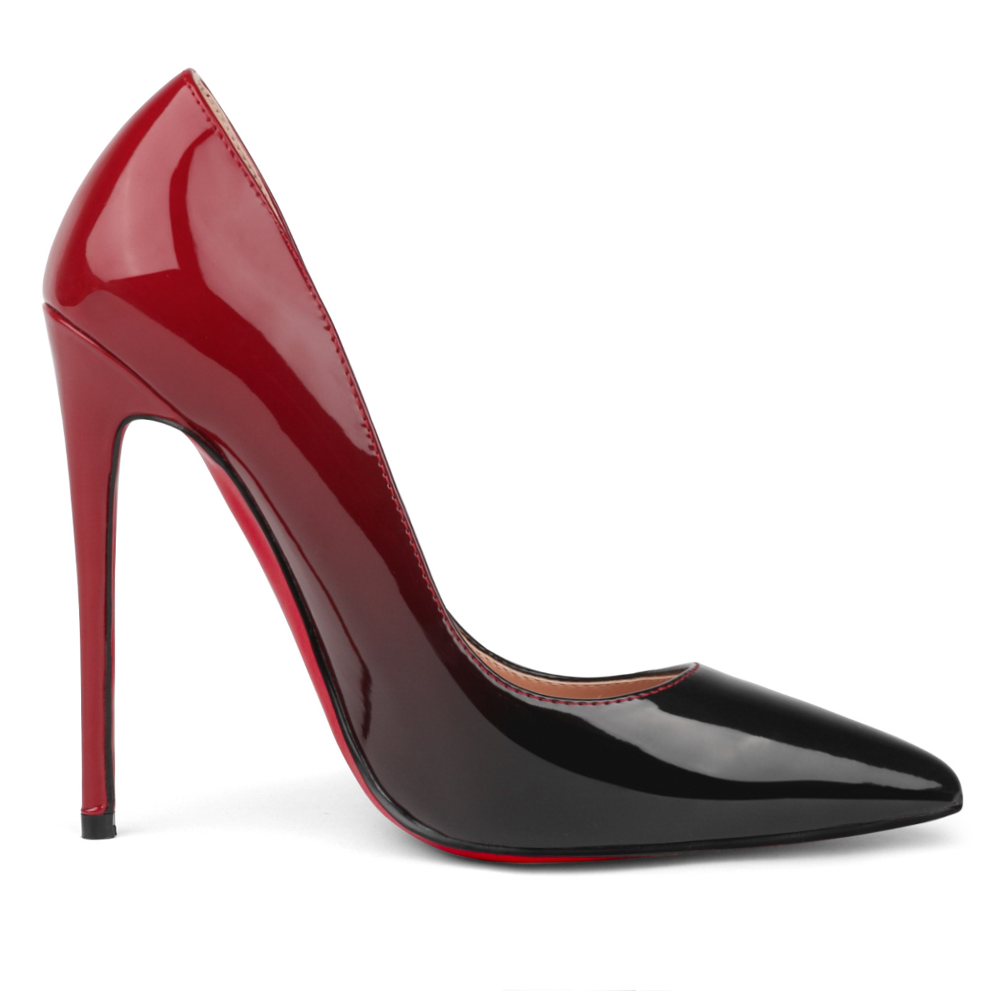 Red Bottom Gradient High Heels Fashion Pumps Gradient Patent Shoes-MERUMOTE