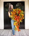 🔥HOT SALE 🍁French Berries orange brown swag wreath-mysite-Adracos