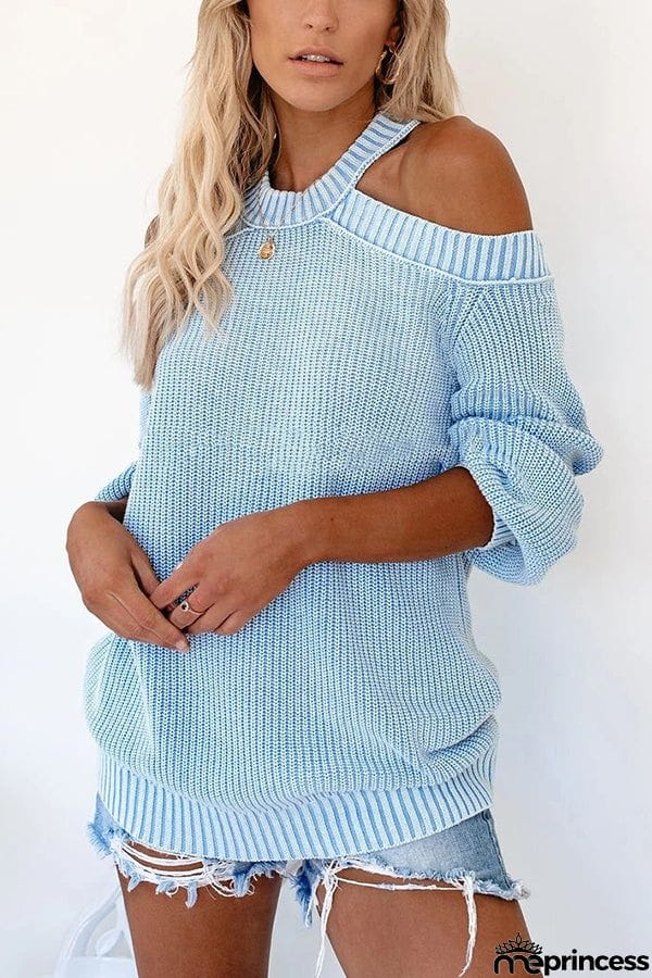 Cold Shoulder Knit Sweater