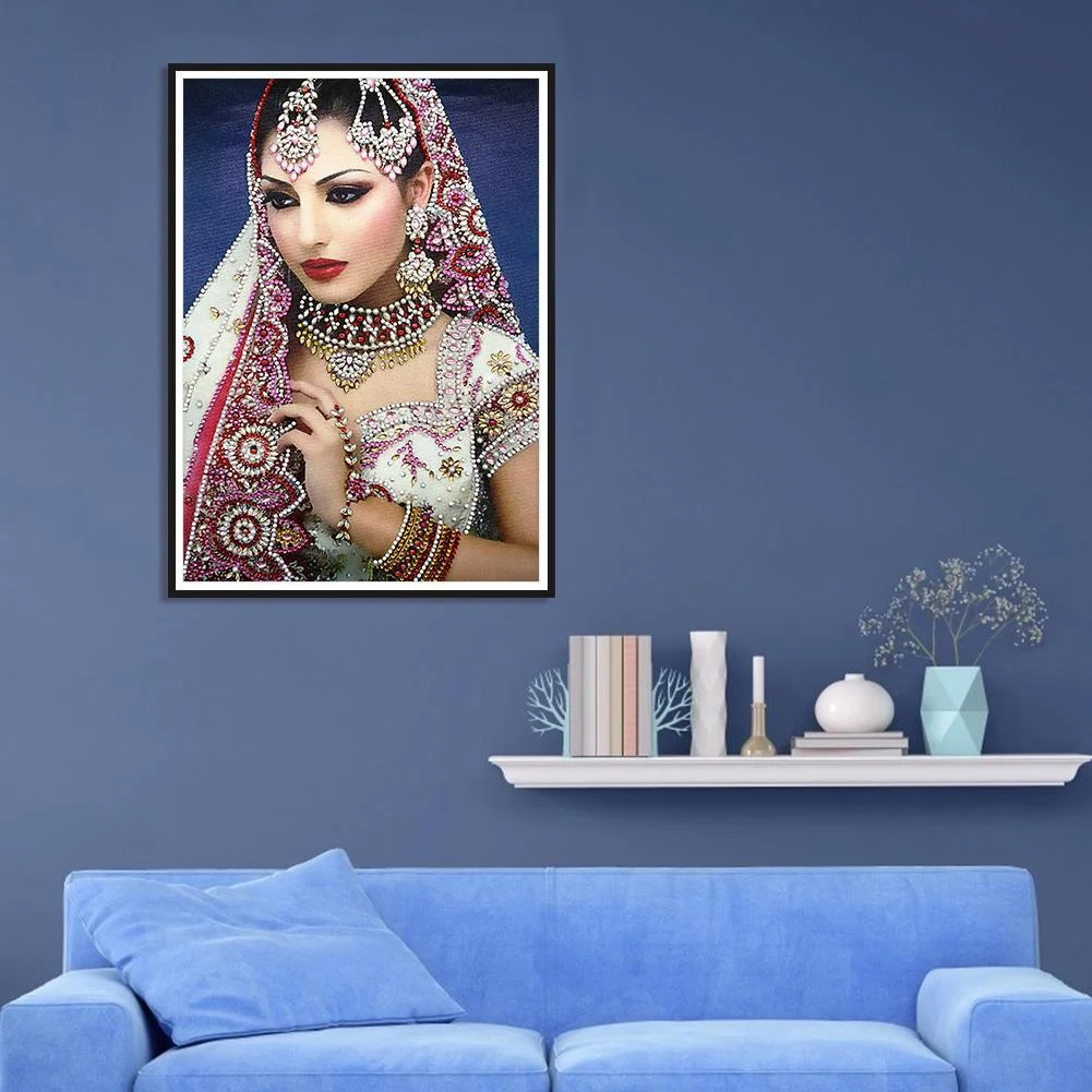 Diamond Painting - Special Shaped Drill - Indian Beauty(30*40cm)