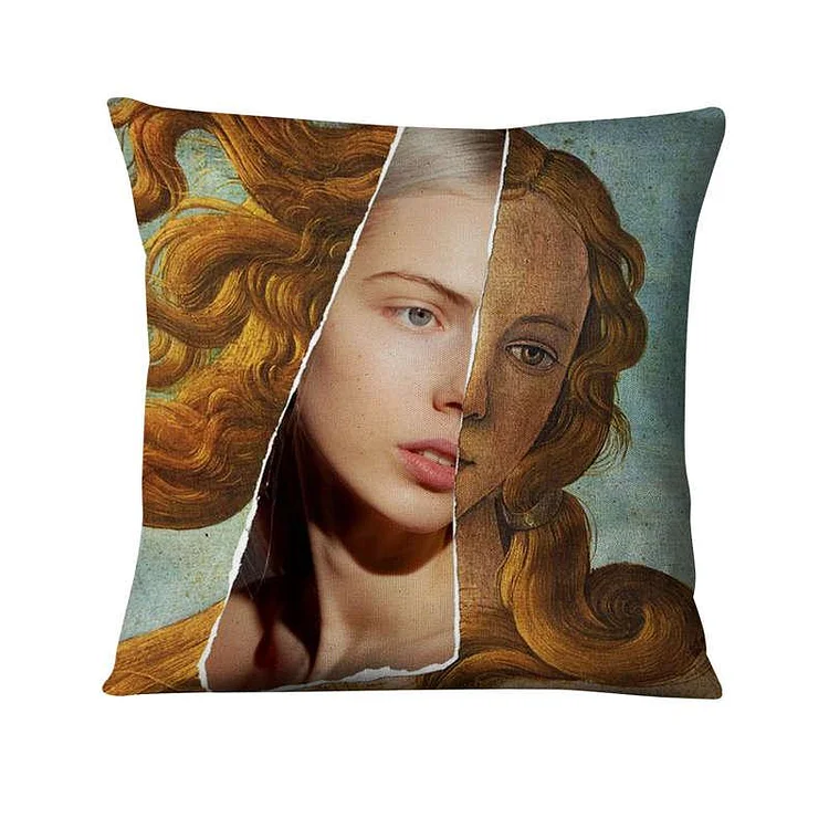Linen Pillow Case  - Abstract Artistic Figures 45*45cm