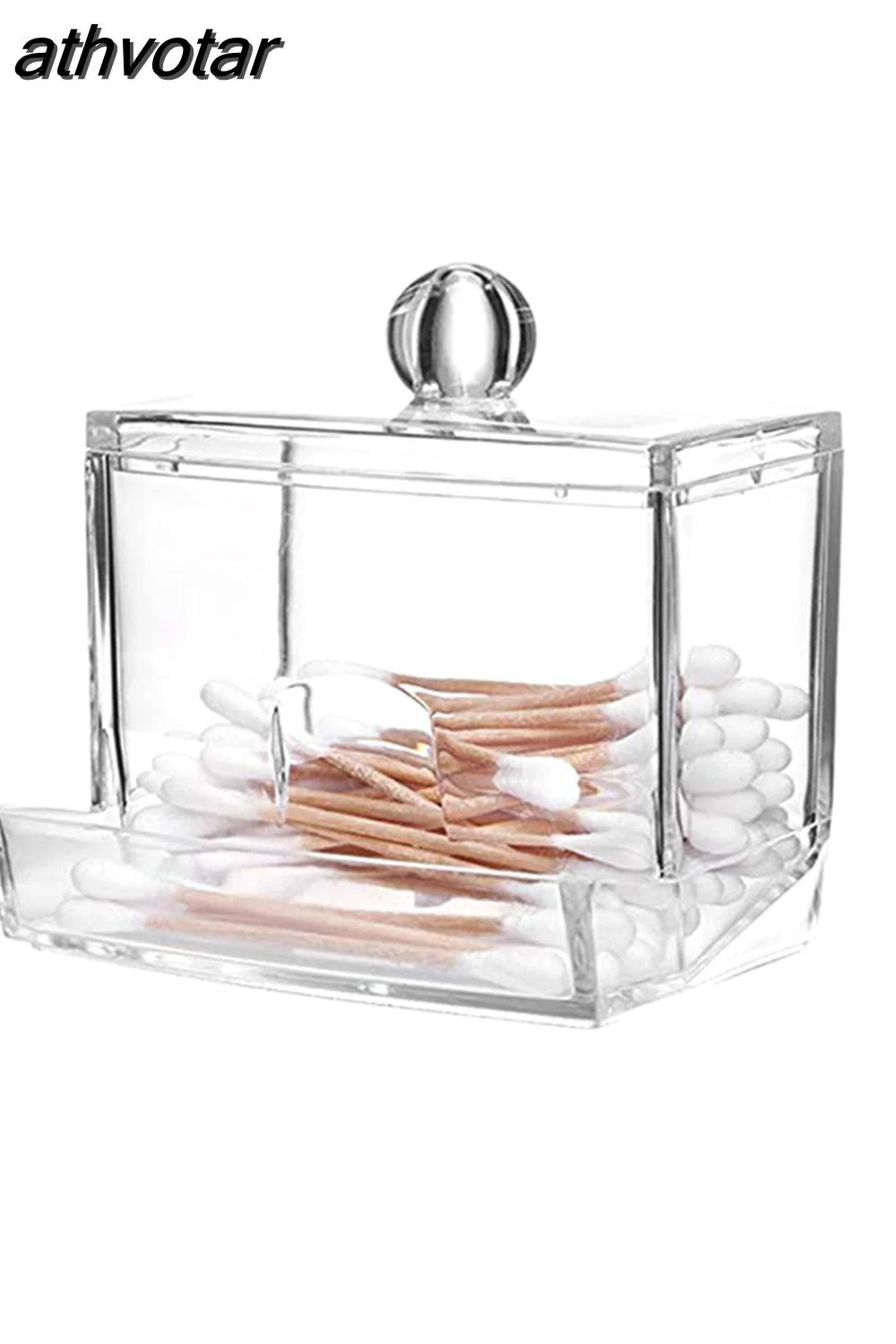 athvotar Makeup Storage Box Cotton Swab Cotton Pad Organizer Brush Plastic Box Lipstick Display Stand Bathroom Accessories